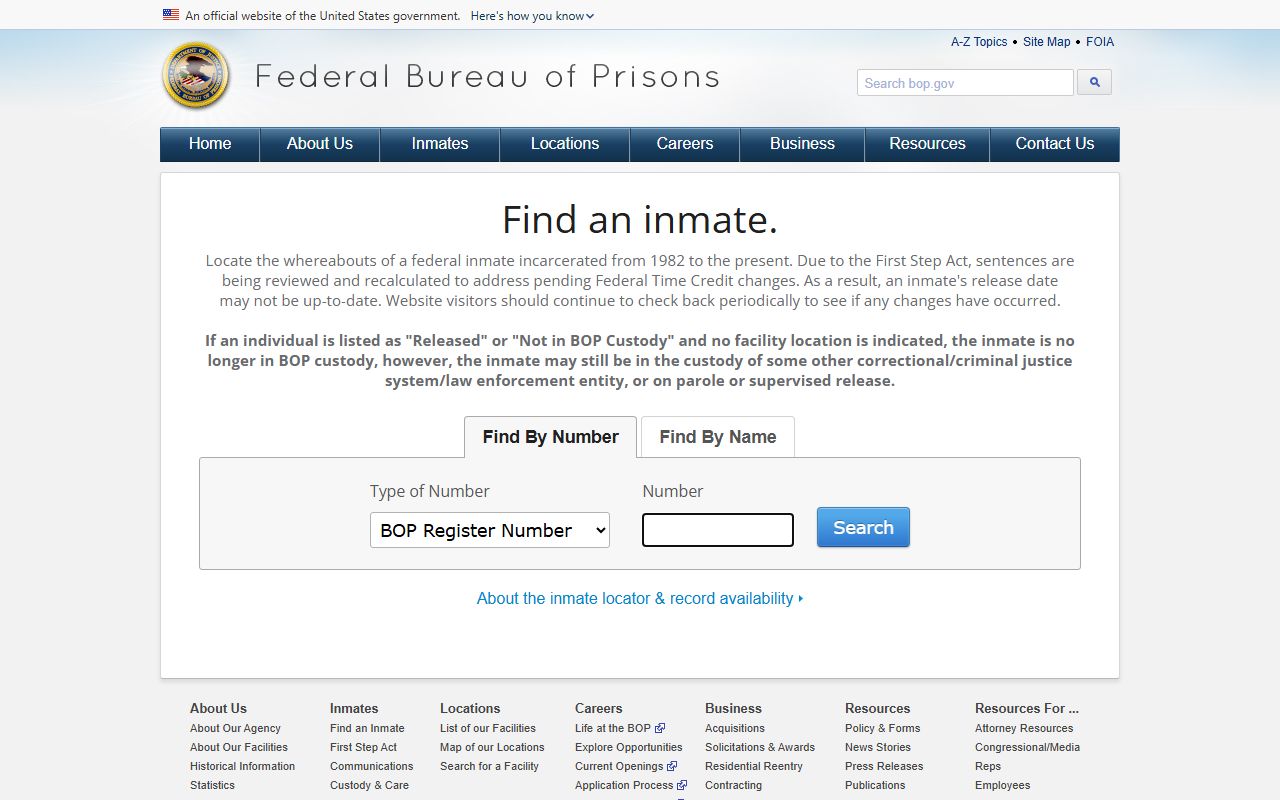 BOP inmate locator for Federal Correctional Institution McKean inmate lookup