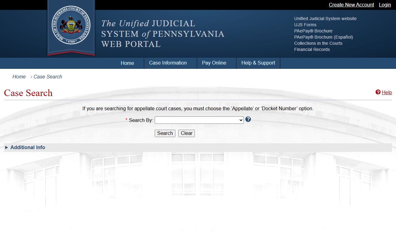 McKean County court records after arrest UJS Case Search portal
